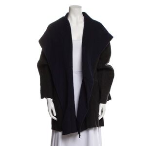 Vince Open Front Wool Coat with Hood